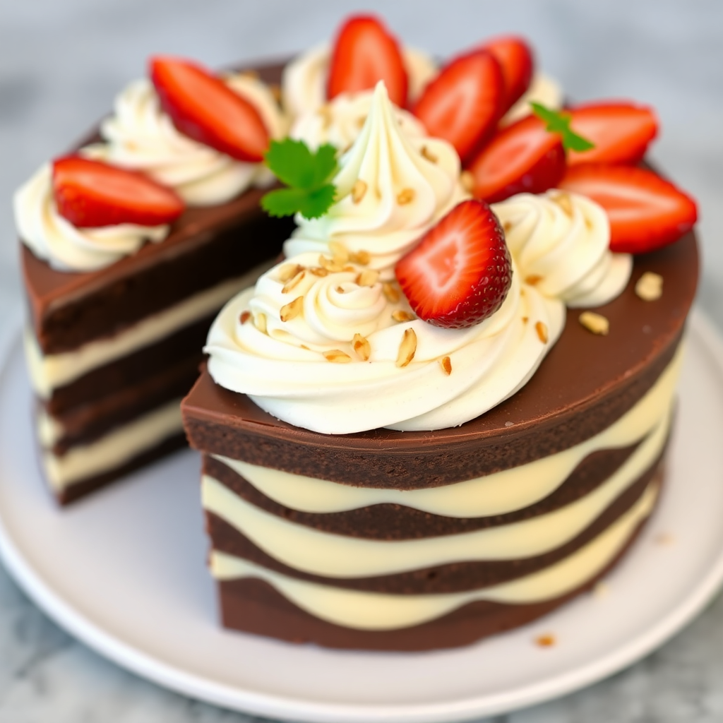 Layered Chocolate Delight Cake Recipe | cookAIfood
