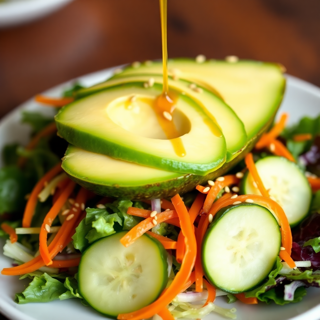 Japanese Avocado Salad with Sesame Dressing