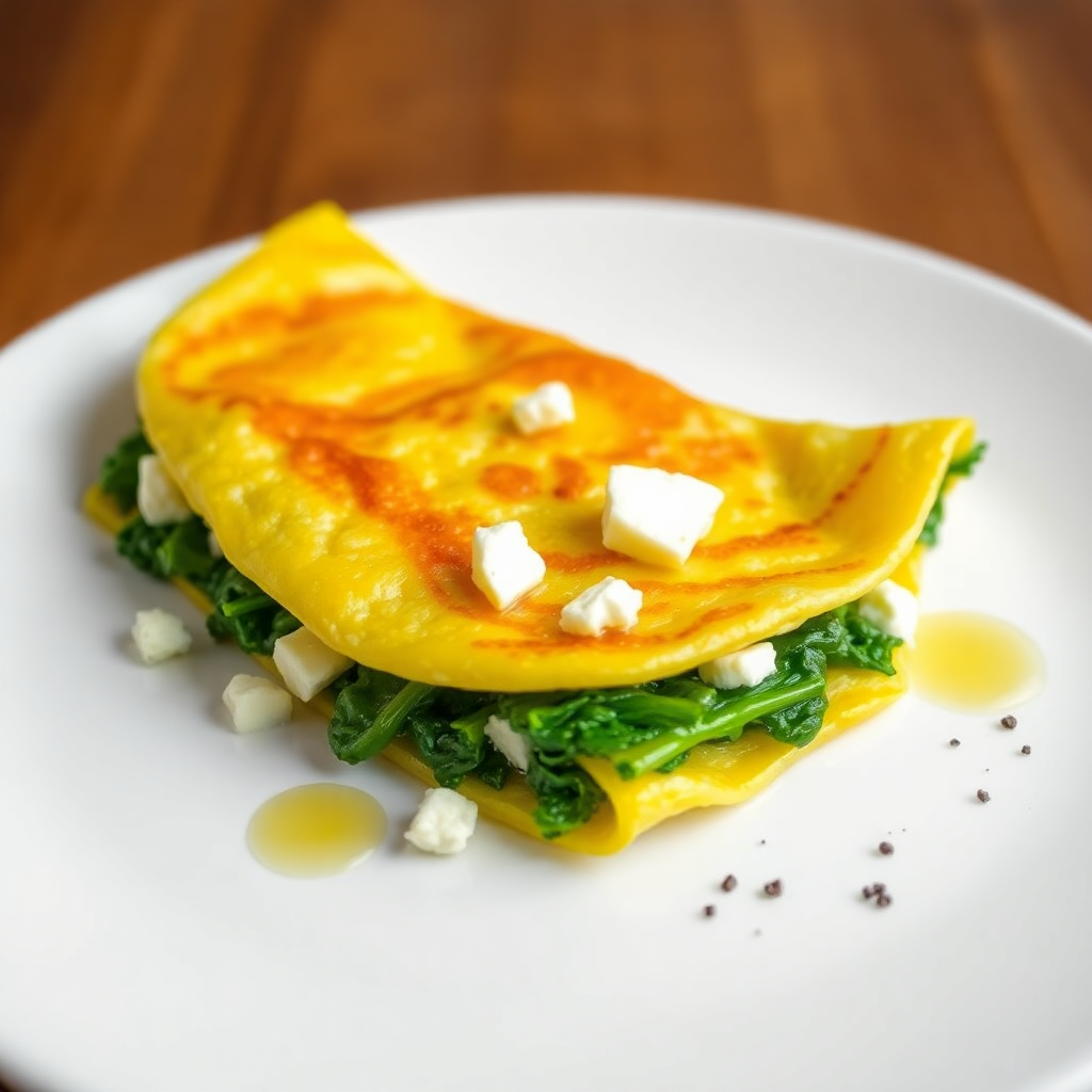 Savory Spinach and Feta Omelette