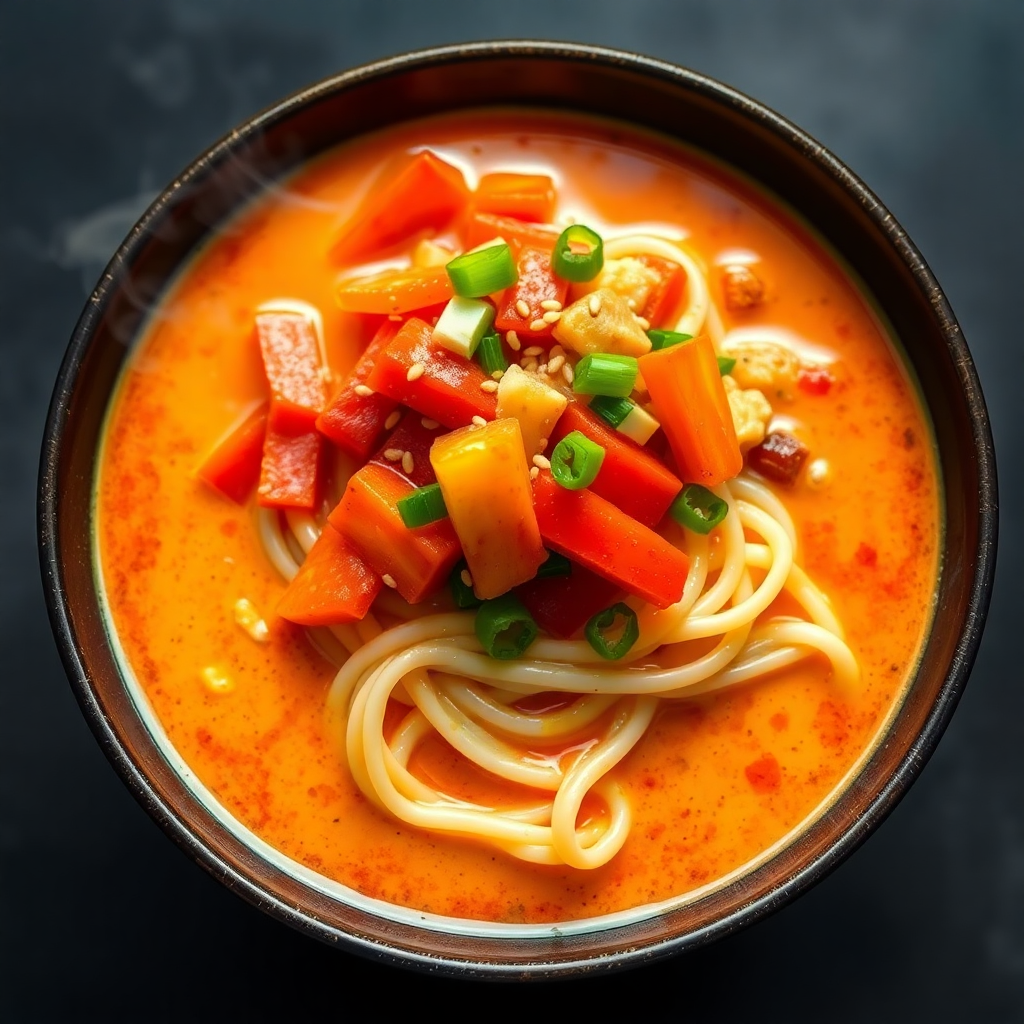 Creamy Vegetarian Buldak Ramen