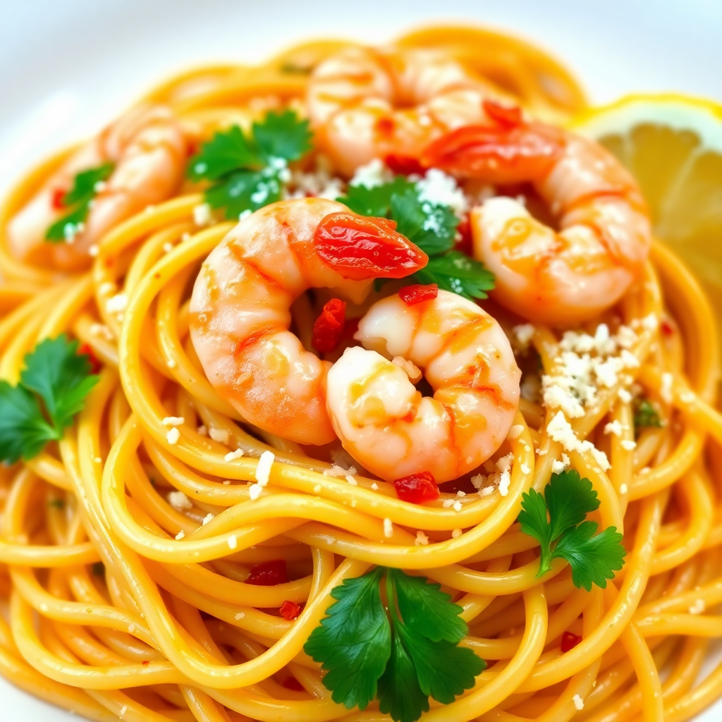Spicy Garlic Shrimp Pasta
