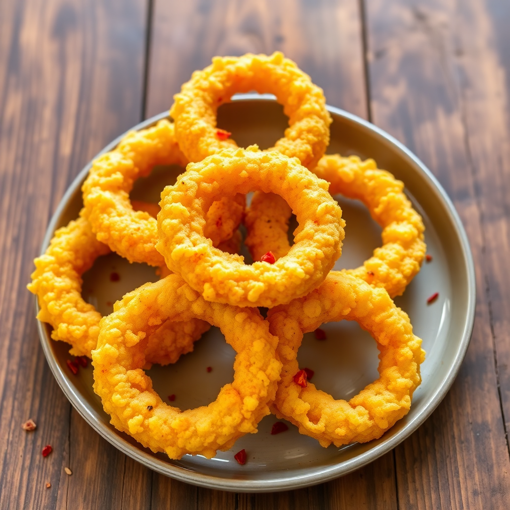 Spicy Baked Onion Rings with Chickpea Flour