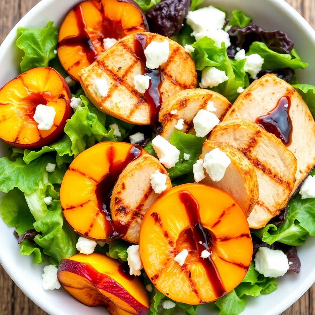 Grilled Peach and Chicken Salad