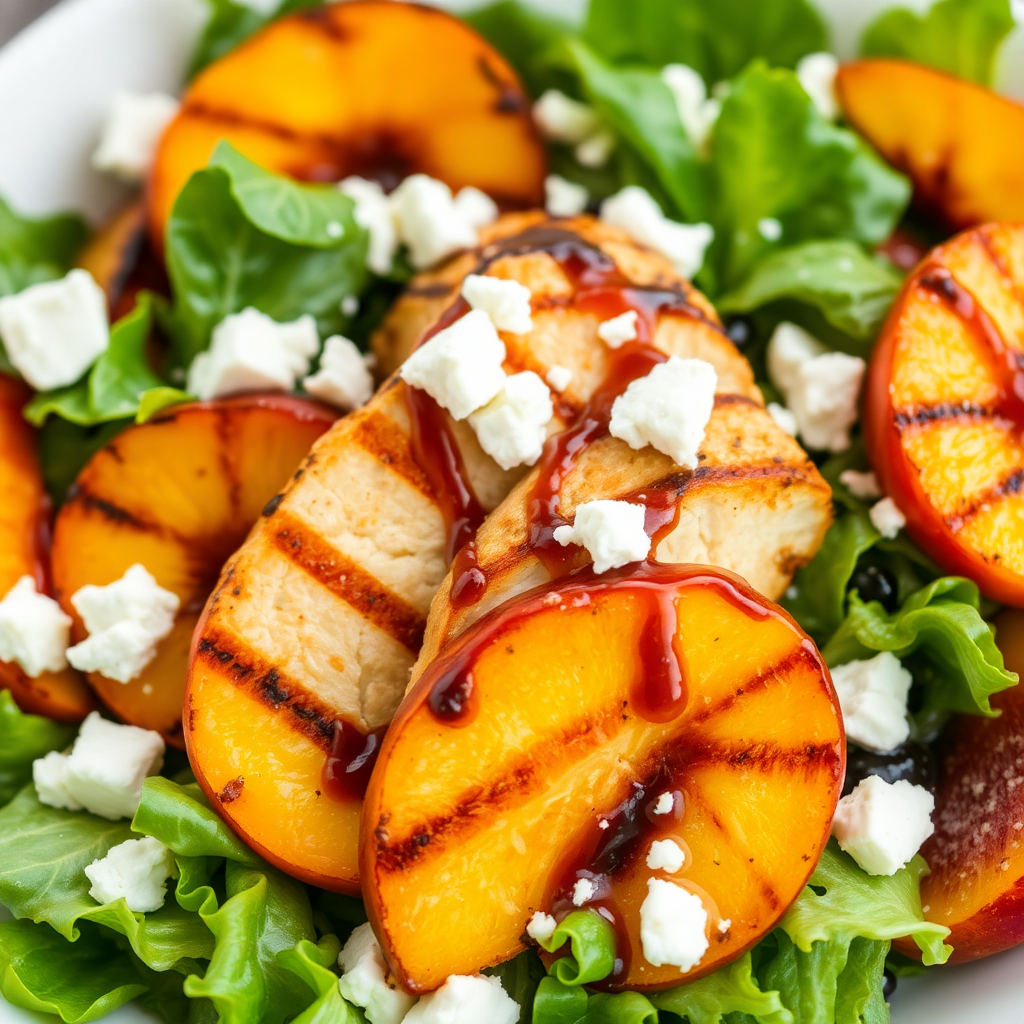 Grilled Peach and Chicken Salad