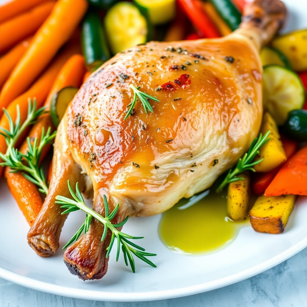 Herb-Roasted Rabbit with Garlic and Vegetables