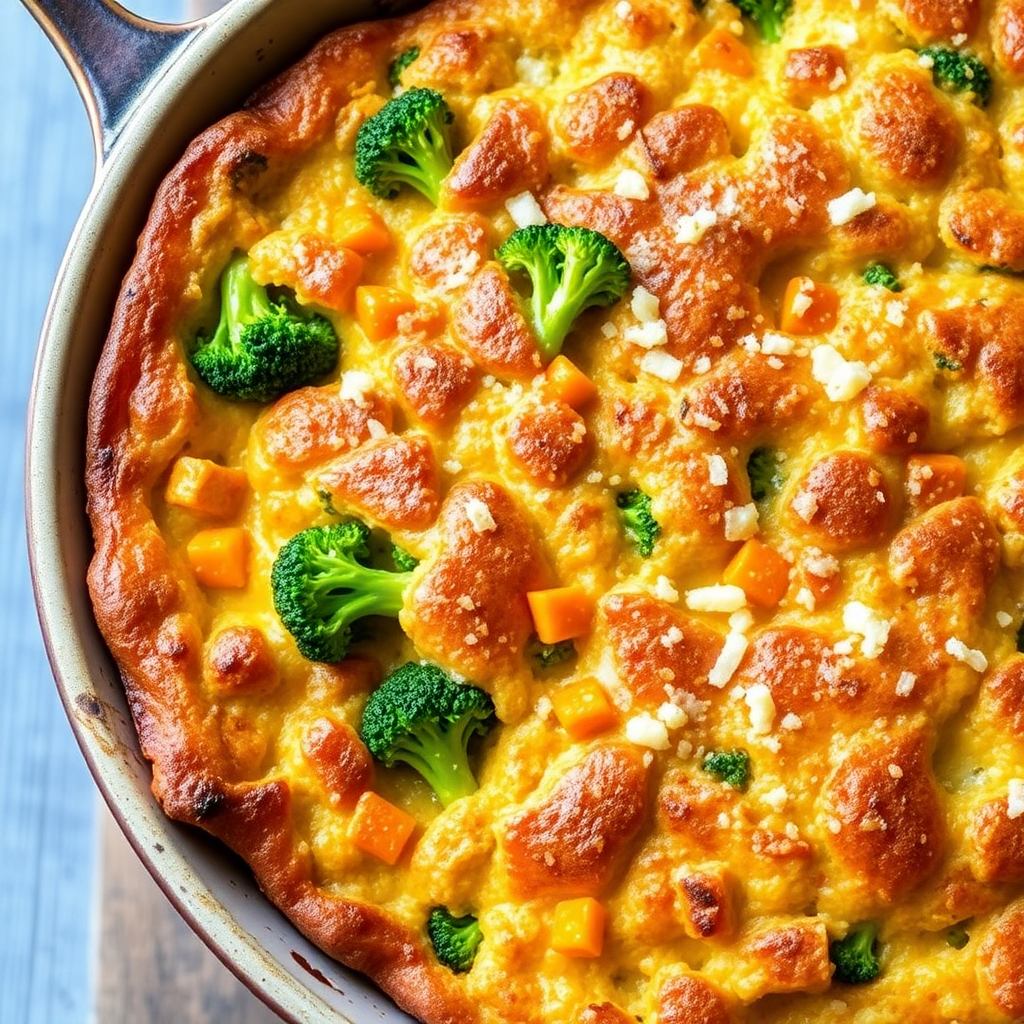 Savory Broccoli and Carrot Bread Bake