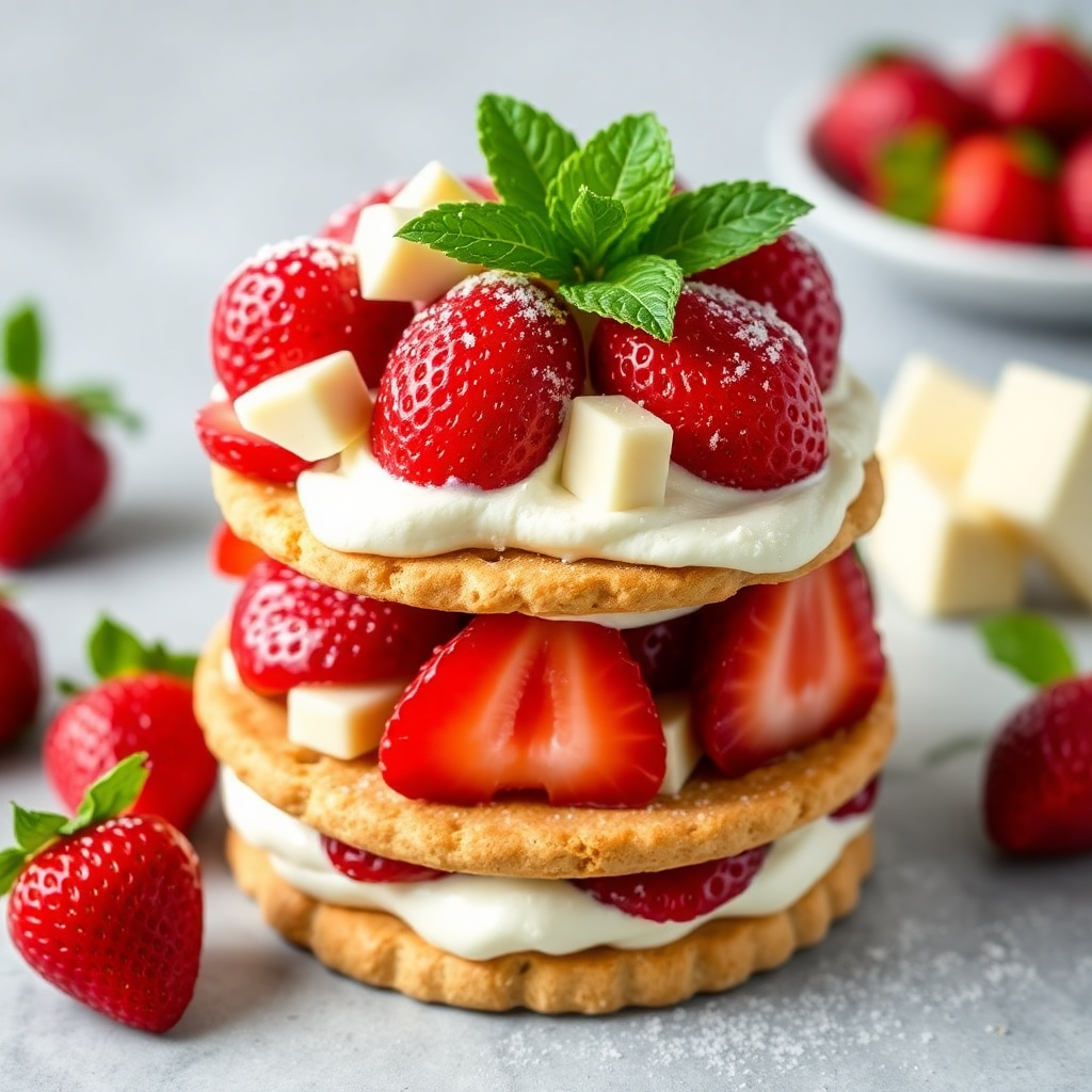 Strawberry White Chocolate Biscuit Delight