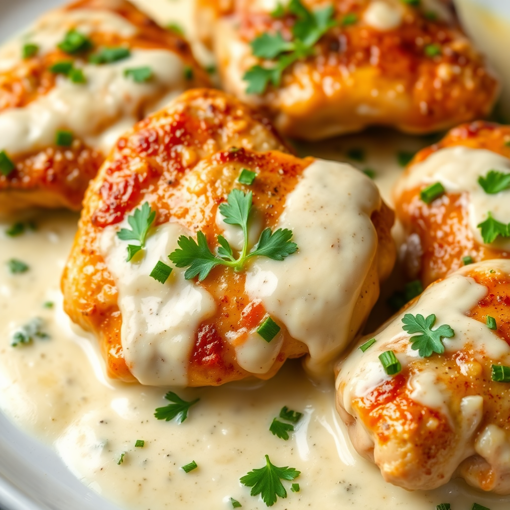 Creamy Garlic Parmesan Chicken Thighs