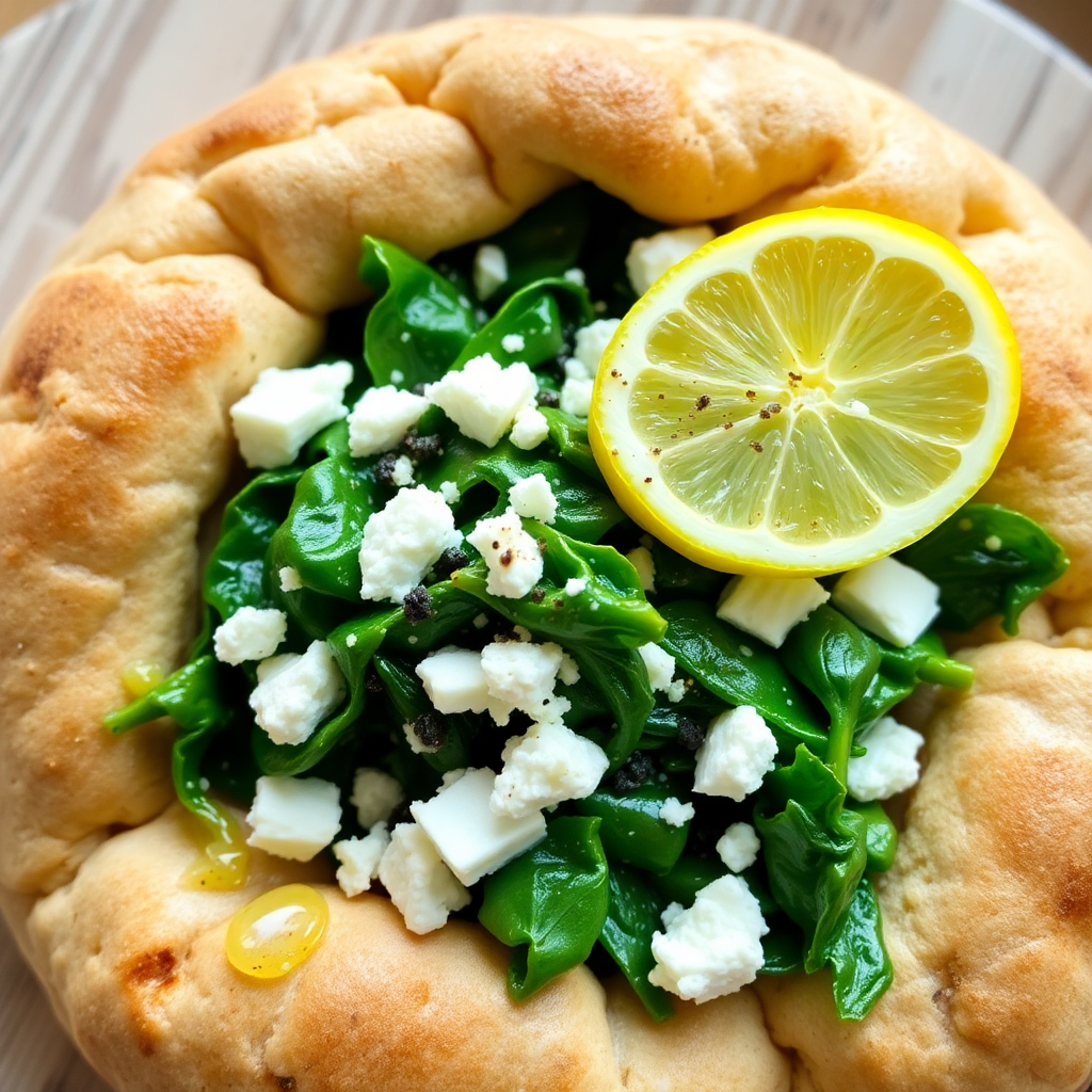 Spinach and Feta Stuffed Whole Wheat Pita