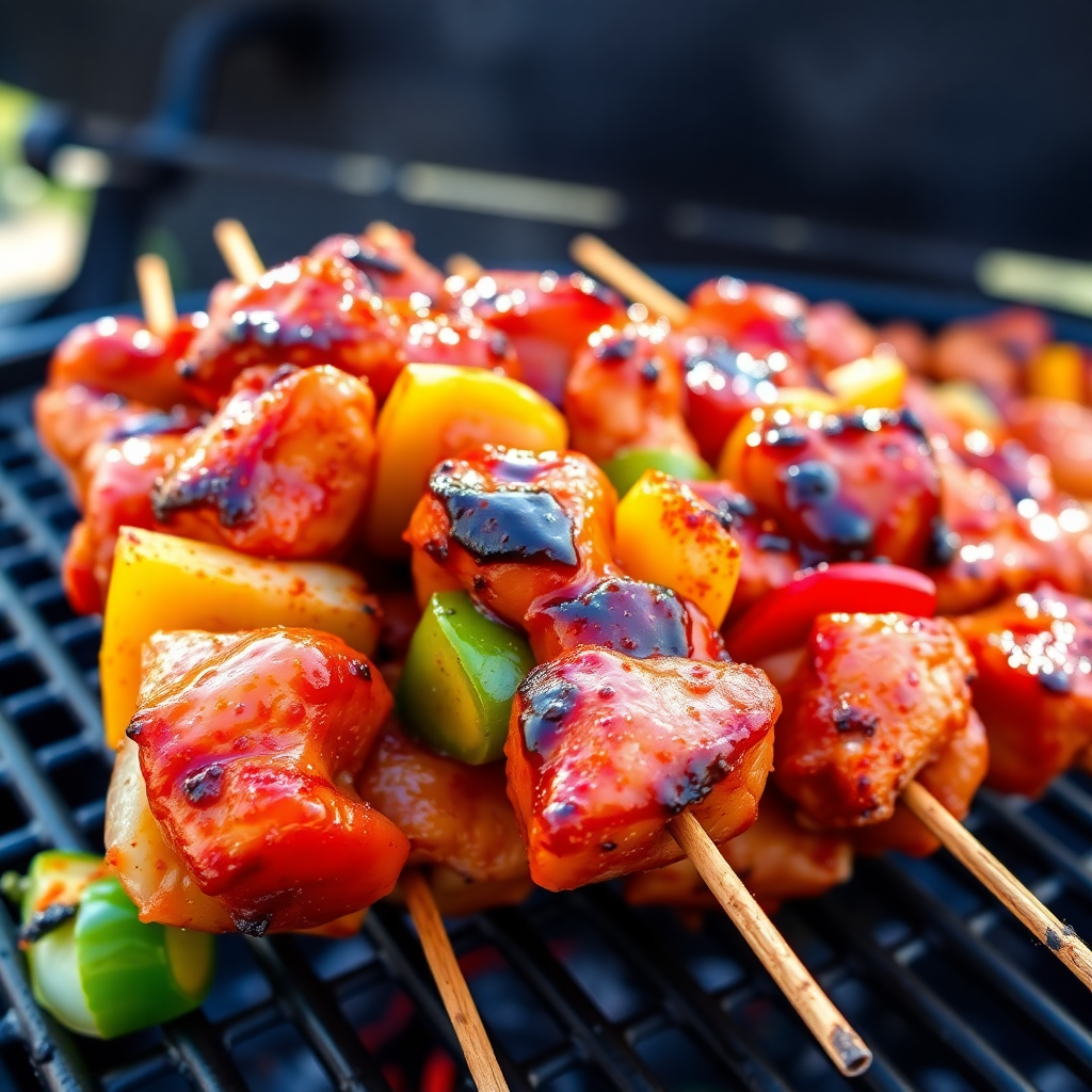 Spicy BBQ Grilled Chicken Skewers