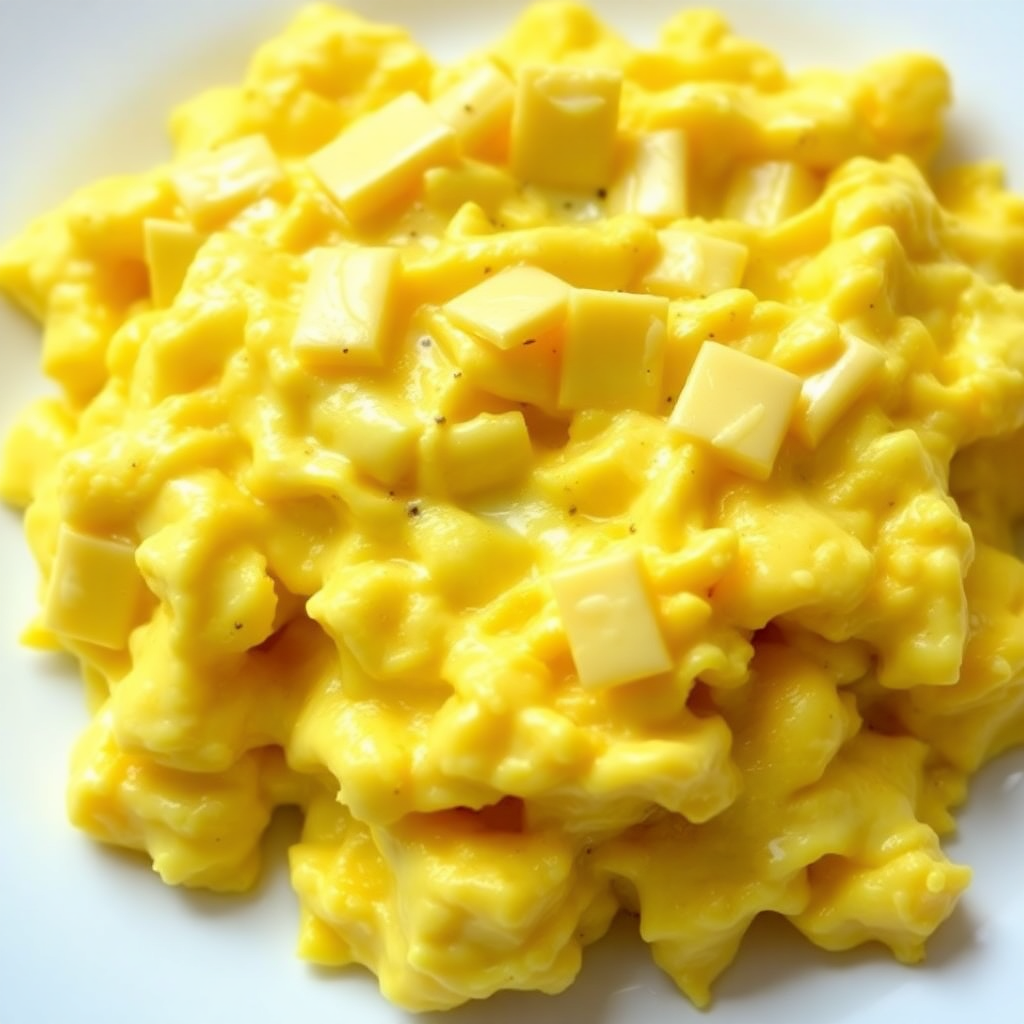 Cheesy Buttered Scrambled Eggs