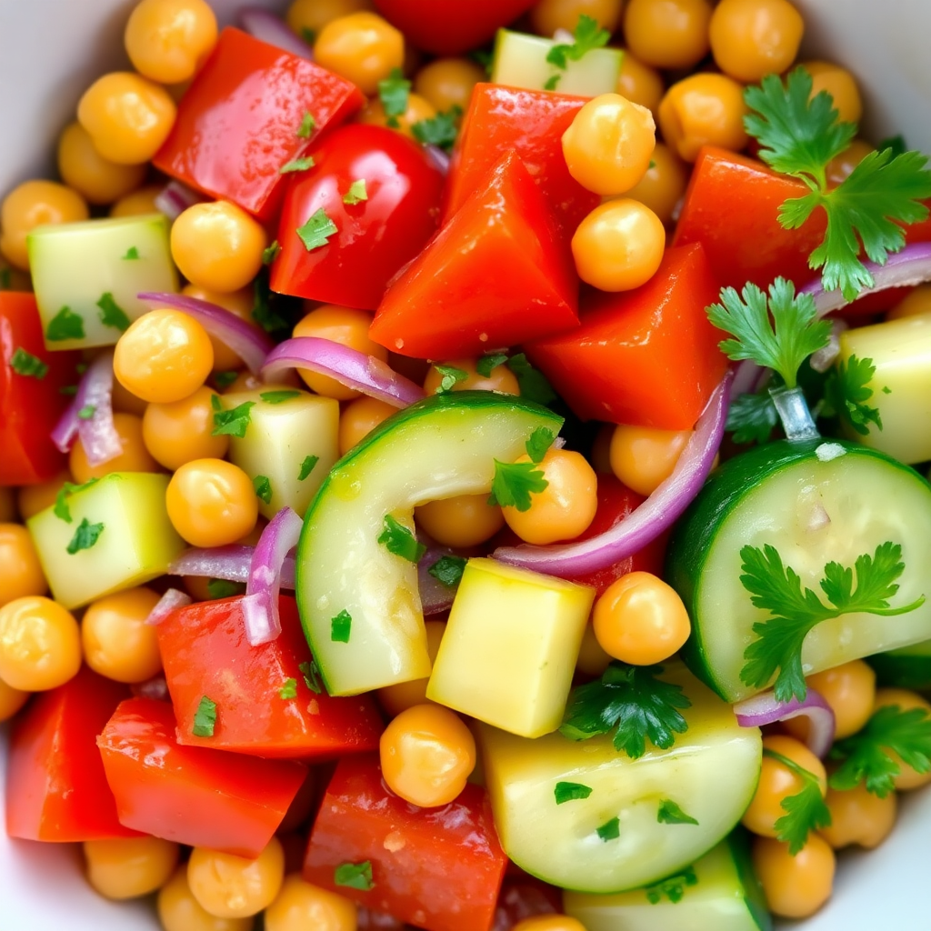 No-Machine Mediterranean Chickpea Salad