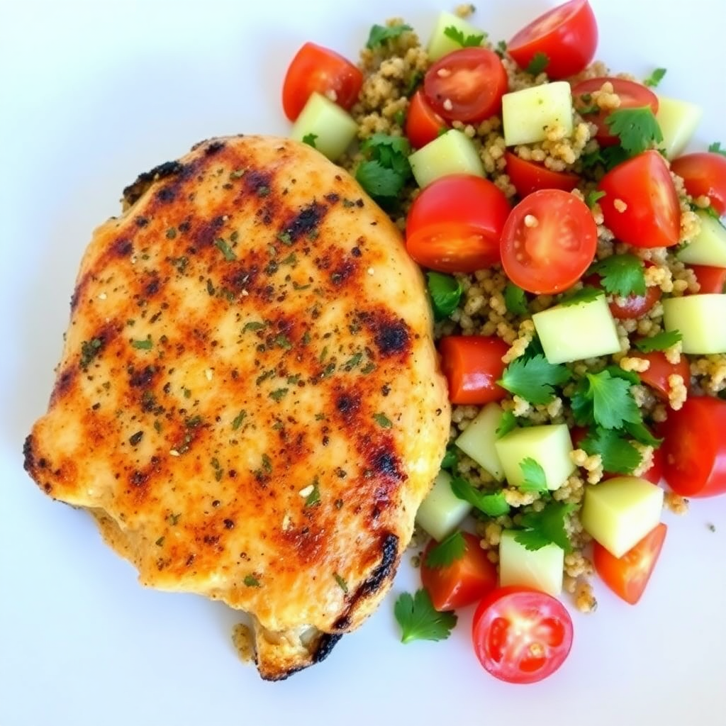 Lemon Herb Grilled Chicken with Quinoa Salad