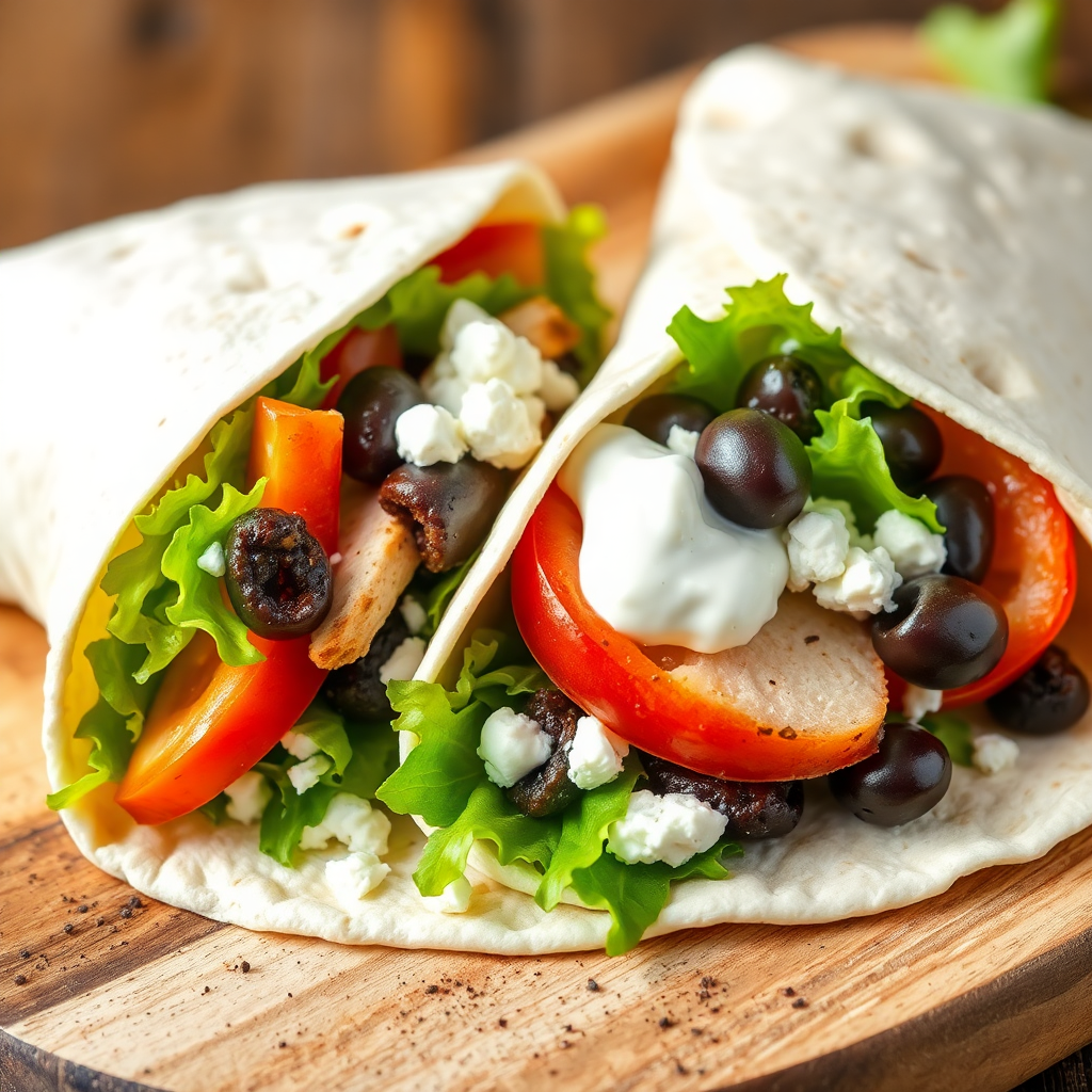 Chicken and Olive Tapenade Wrap