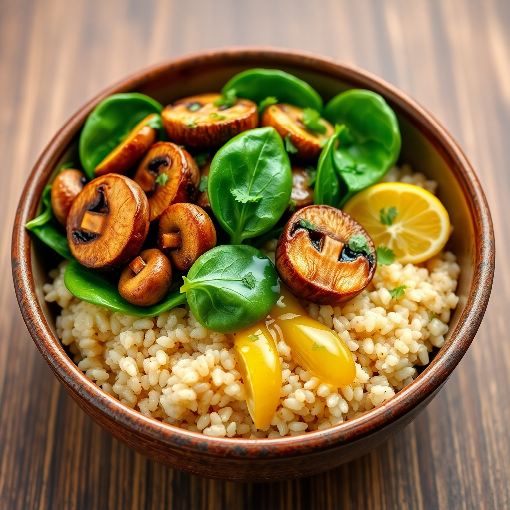 Quinoa Bowl with Sautéed Mushrooms