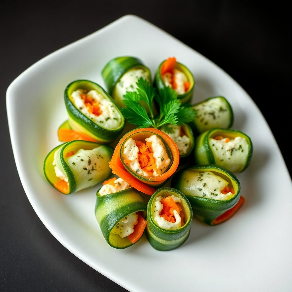 Fresh Veggie and Cream Cheese Rolls
