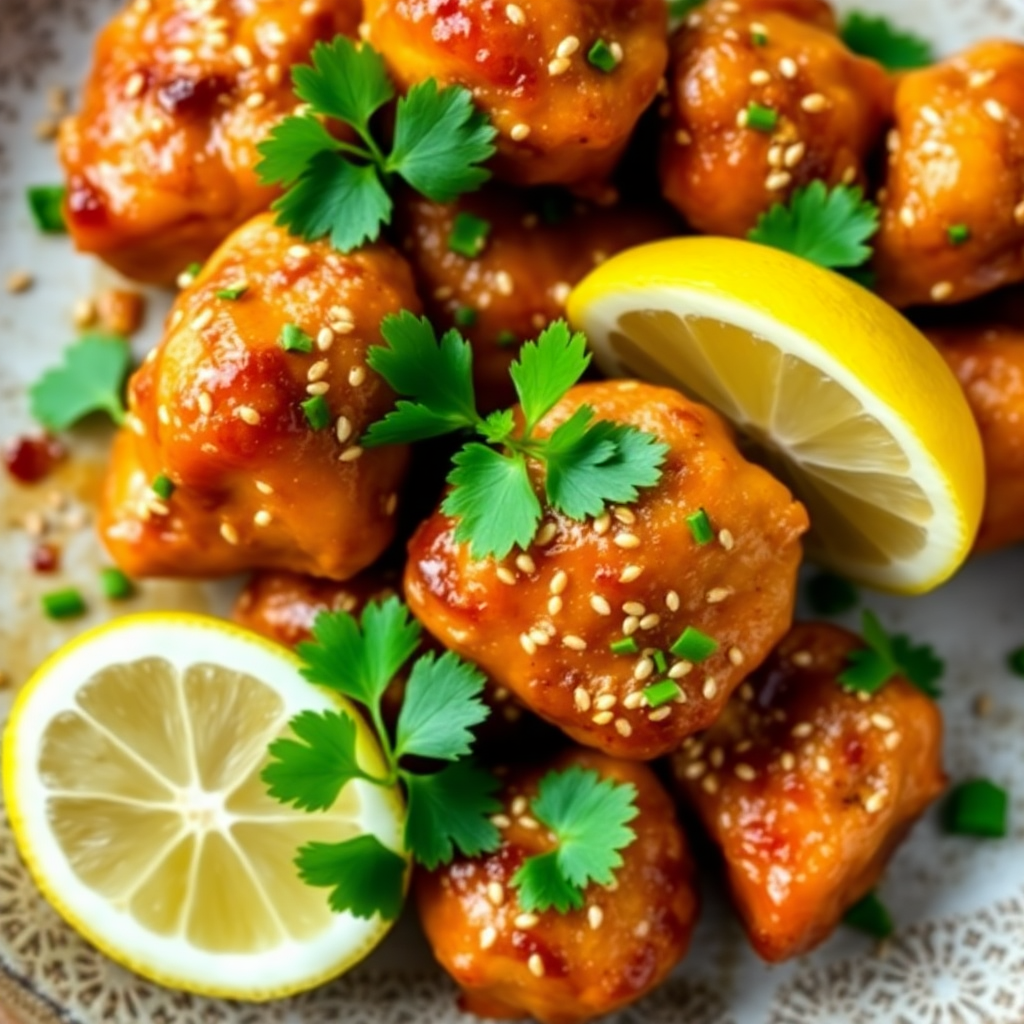 Spiced Butter Chicken Bites with Sesame and Coriander