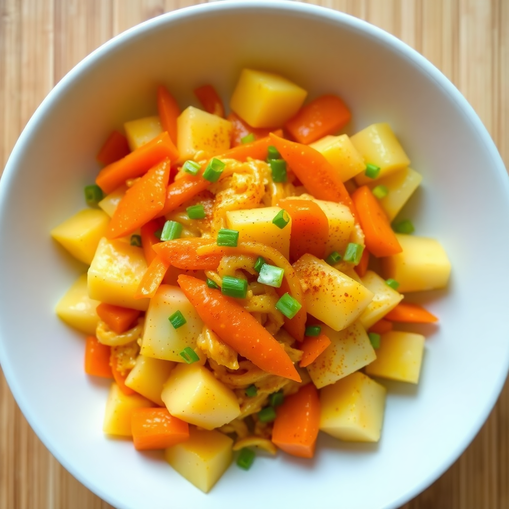 Chinese Curried Vegetable Egg Stir-Fry