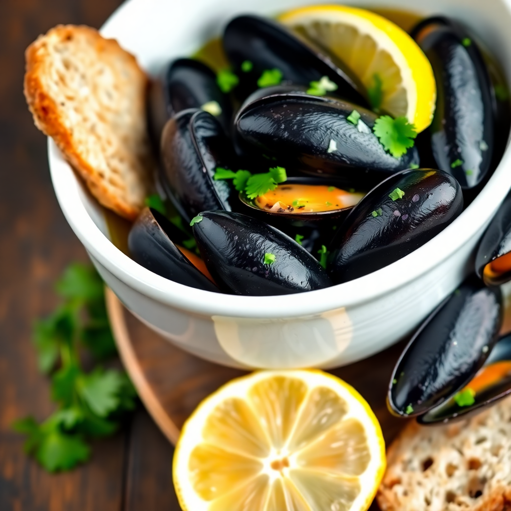 Garlic White Wine Mussels
