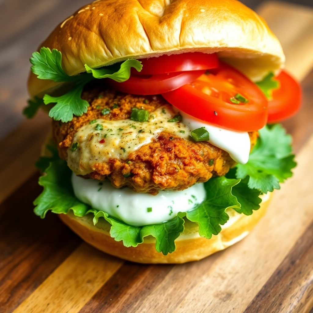 Awadhi Style Jackfruit Patty Burger
