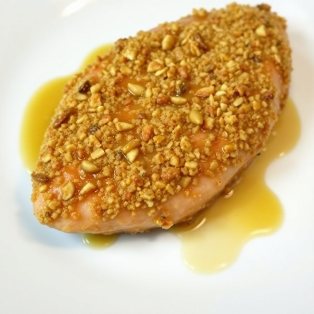 Spiced Nut-Crusted Chicken with Honey Glaze