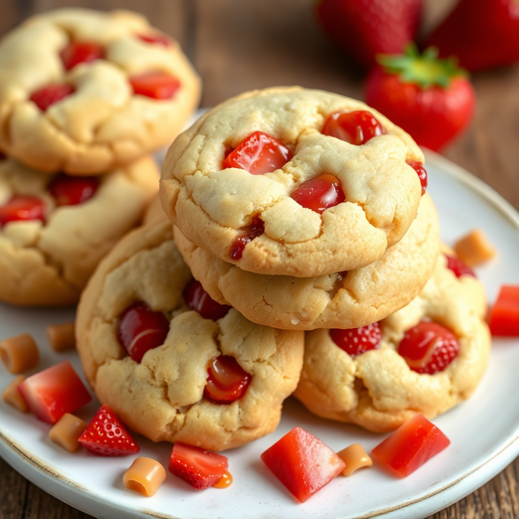 Caramel Strawberry Cookies