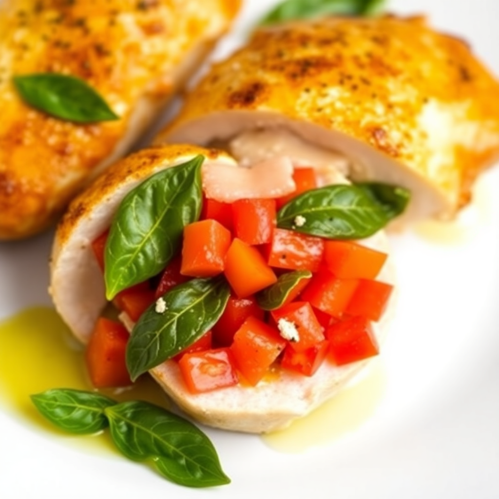 Tomato Basil Stuffed Chicken Breast