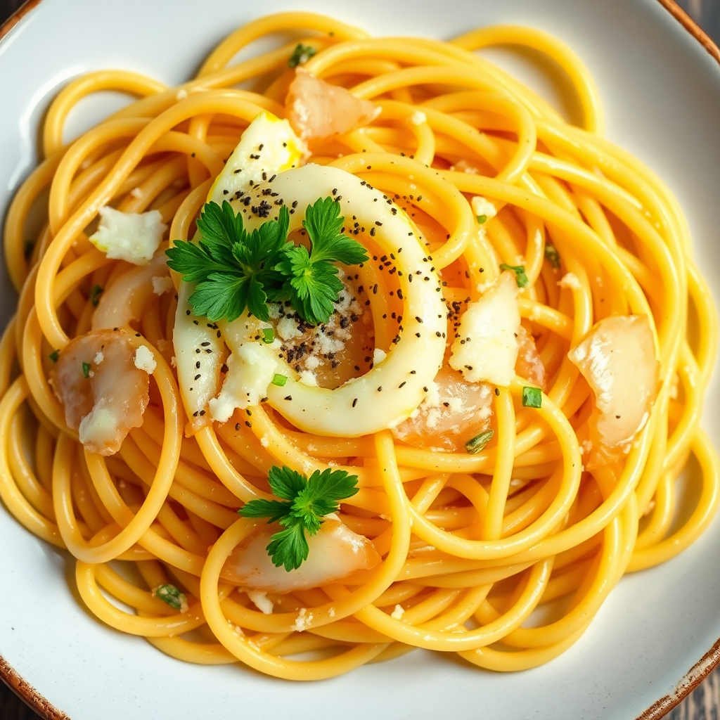 Creamy Onion and Egg Pasta