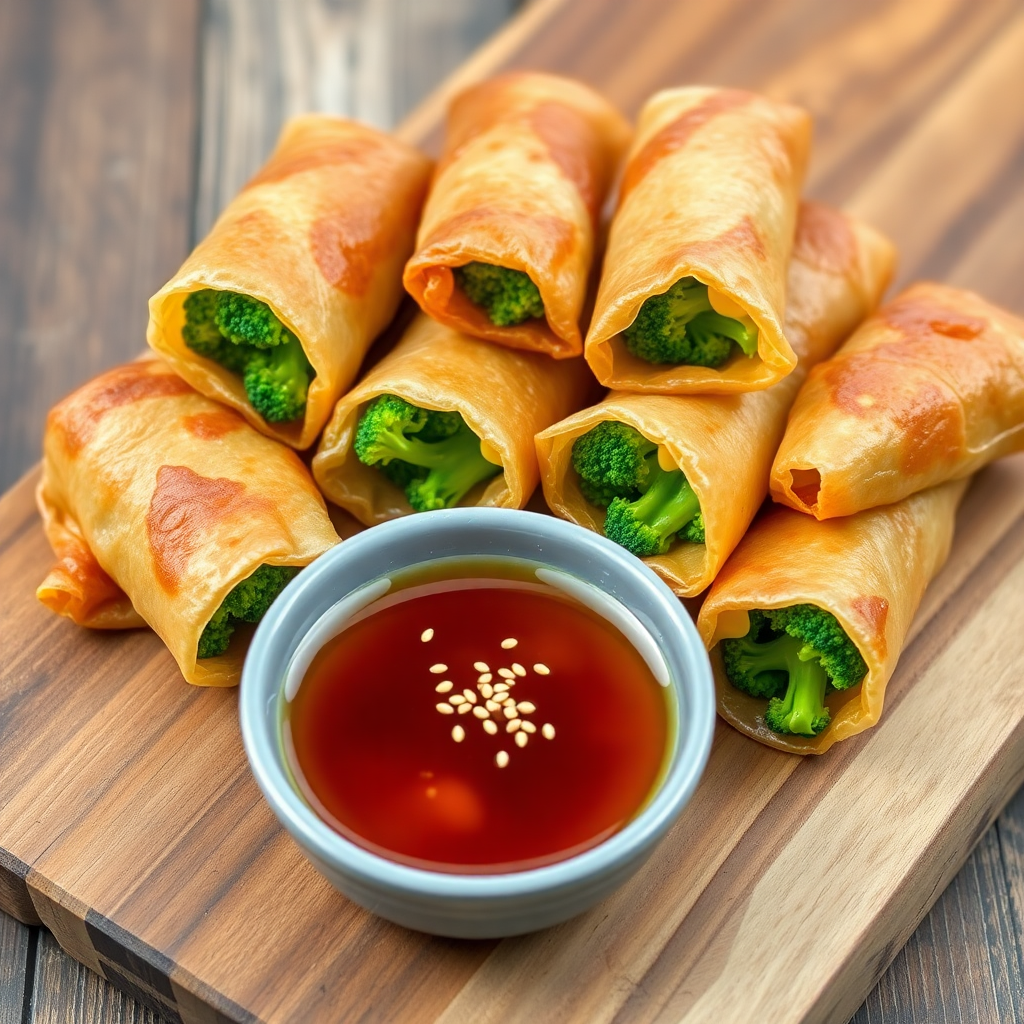 Broccoli and Cheese Spring Rolls