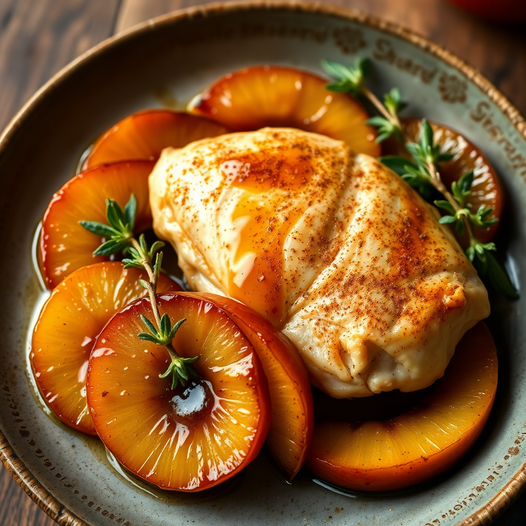 Apple and Chicken Skillet with Cinnamon Glaze