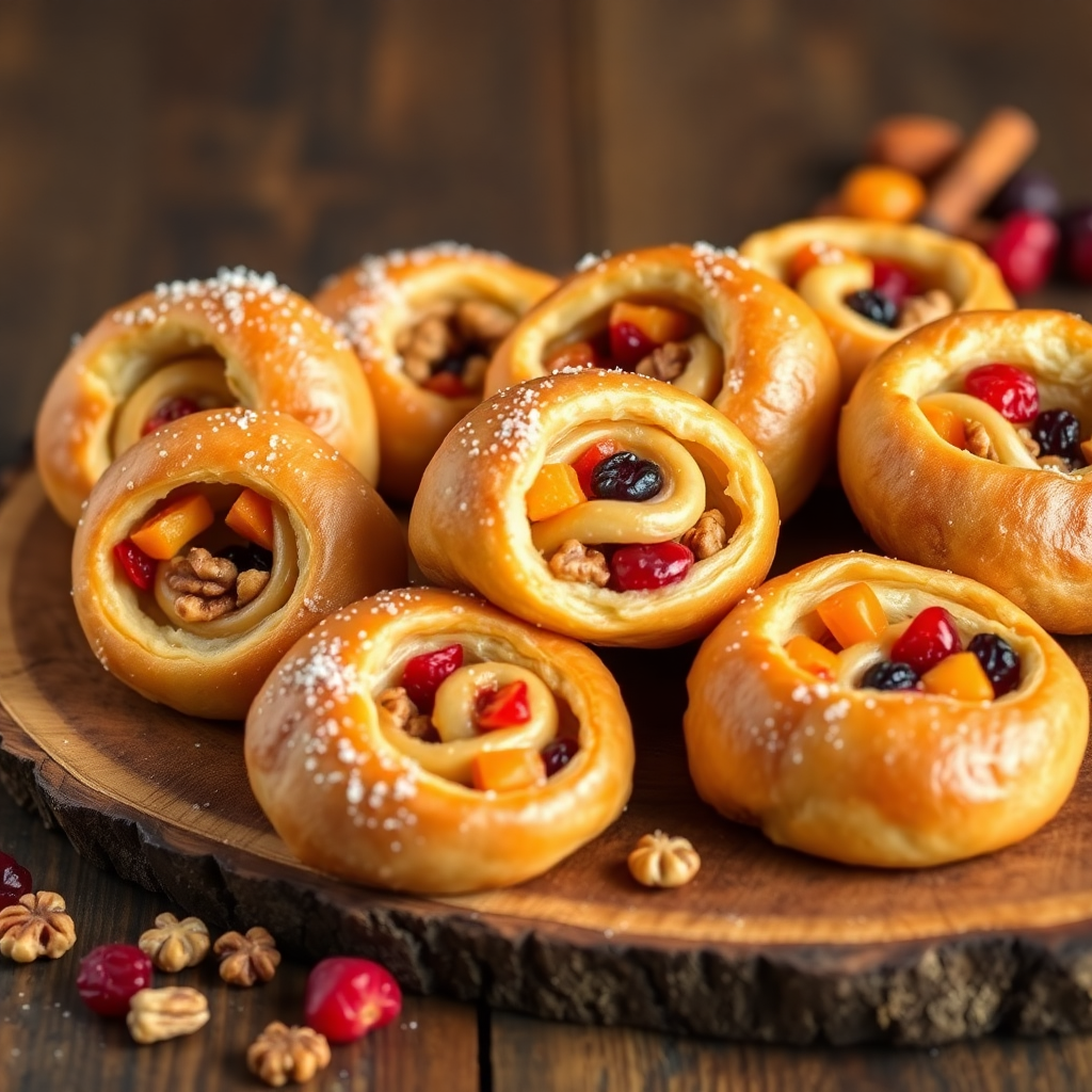 Rugelach with Nuts and Fruits