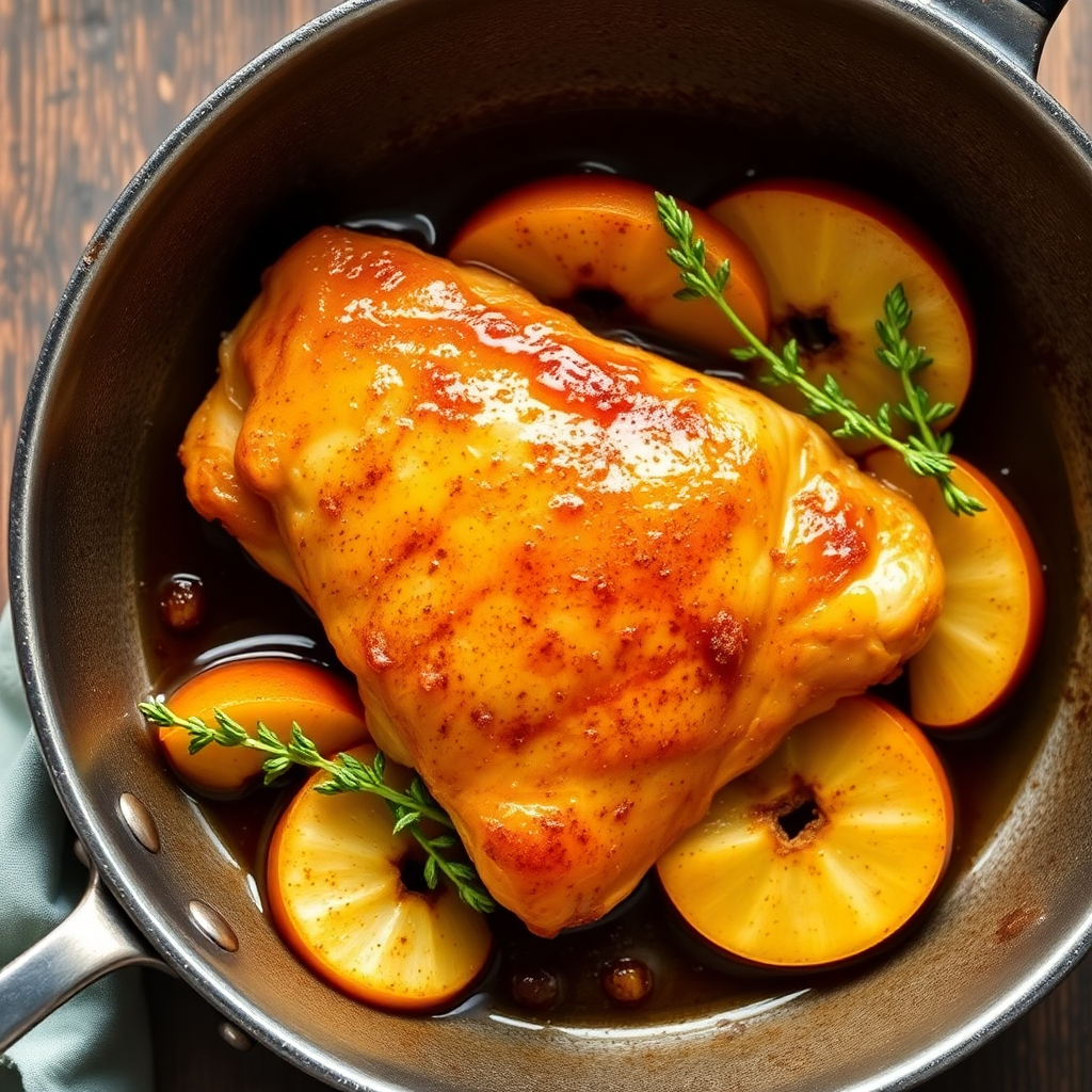 Apple and Chicken Skillet with Cinnamon Glaze