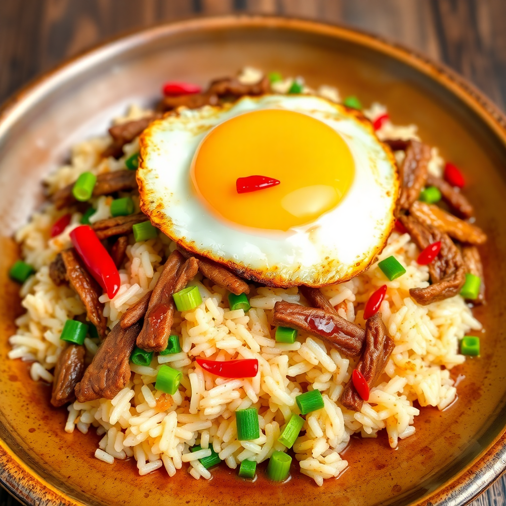 Spicy Goat Meat Fried Rice (Nasi Goreng Kambing)