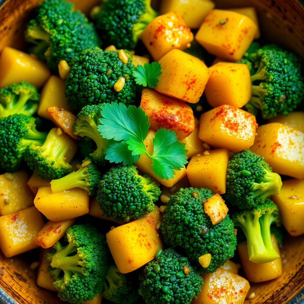 Spiced Broccoli and Potato Sabzi