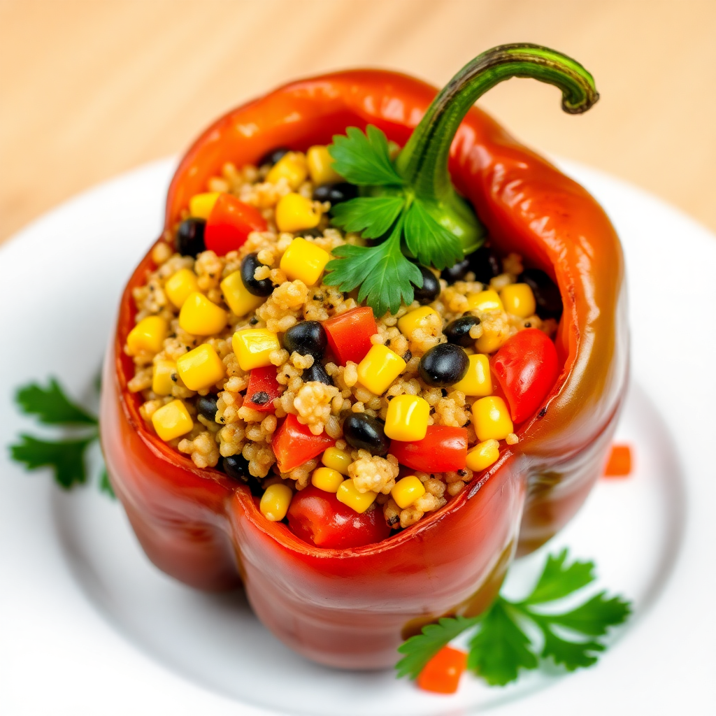 Stuffed Bell Pepper with Quinoa and Veggies