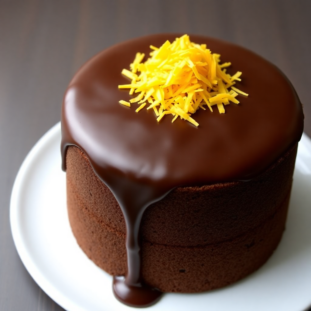 Steamed Chocolate Sponge Cake with Cheese and Chocolate Topping