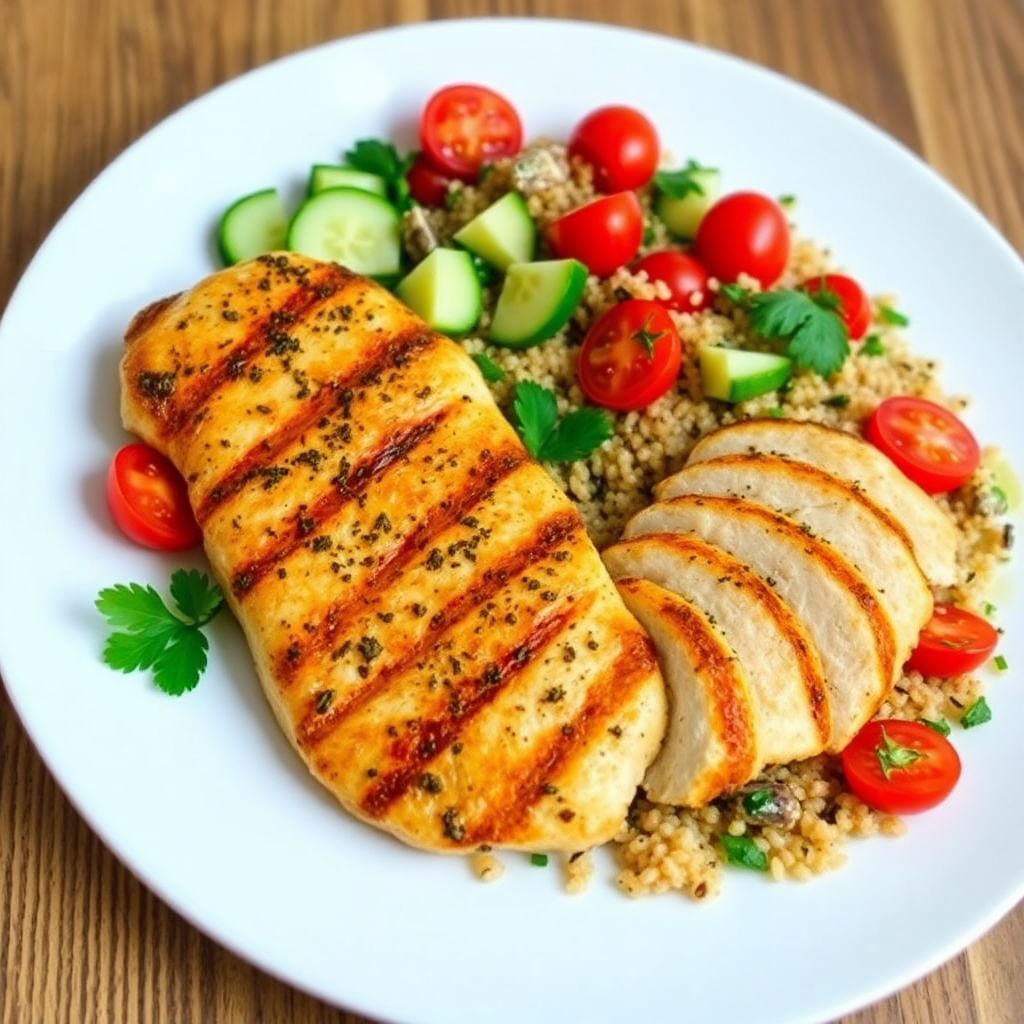 Lemon Herb Grilled Chicken with Quinoa Salad