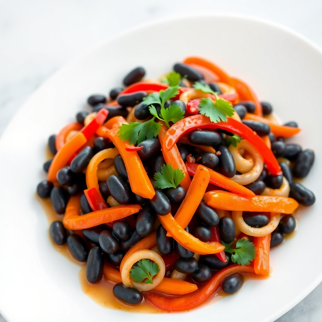 Spicy Black Bean and Vegetable Stir-Fry
