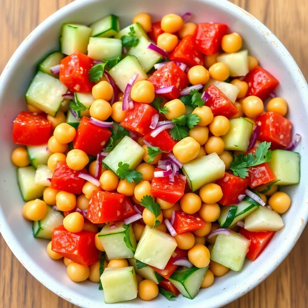 Cucumber and Chickpea Salad Bowl