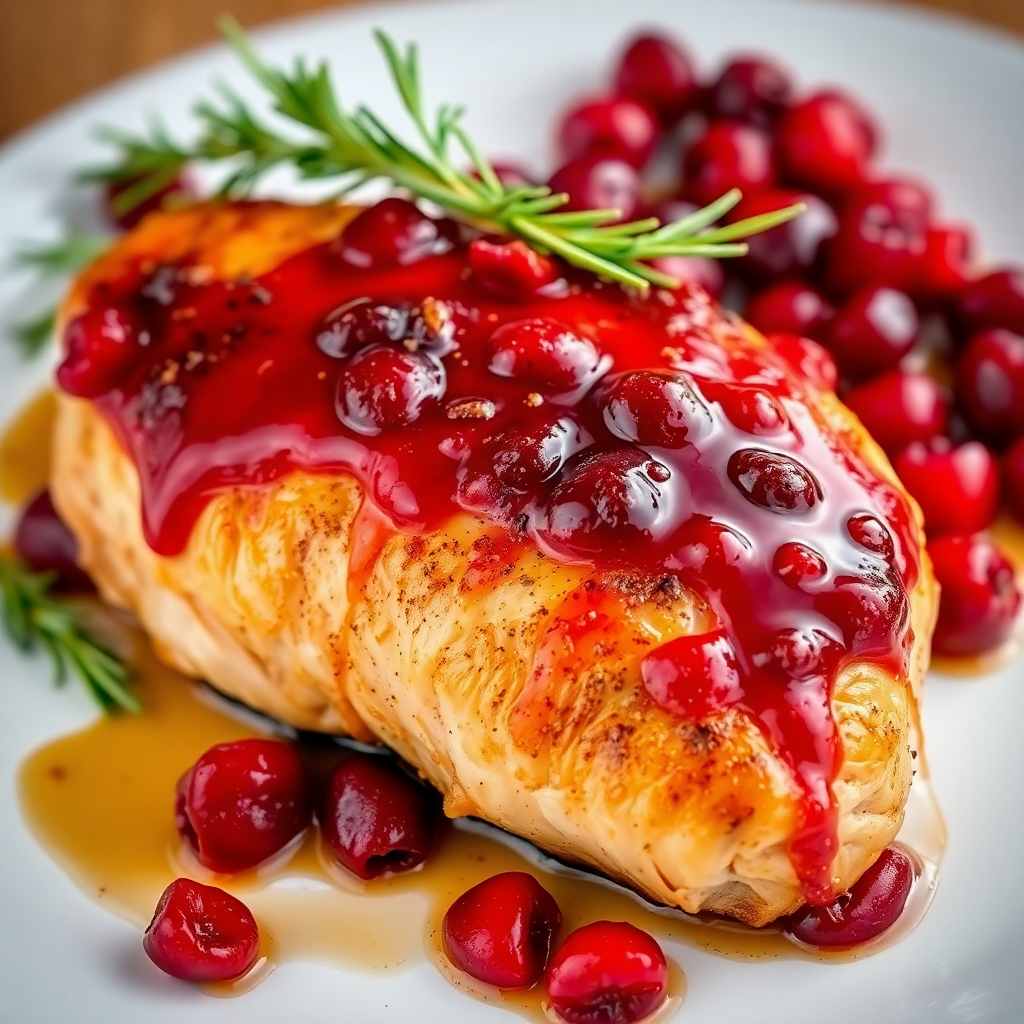 Christmas Spiced Cranberry Glazed Chicken