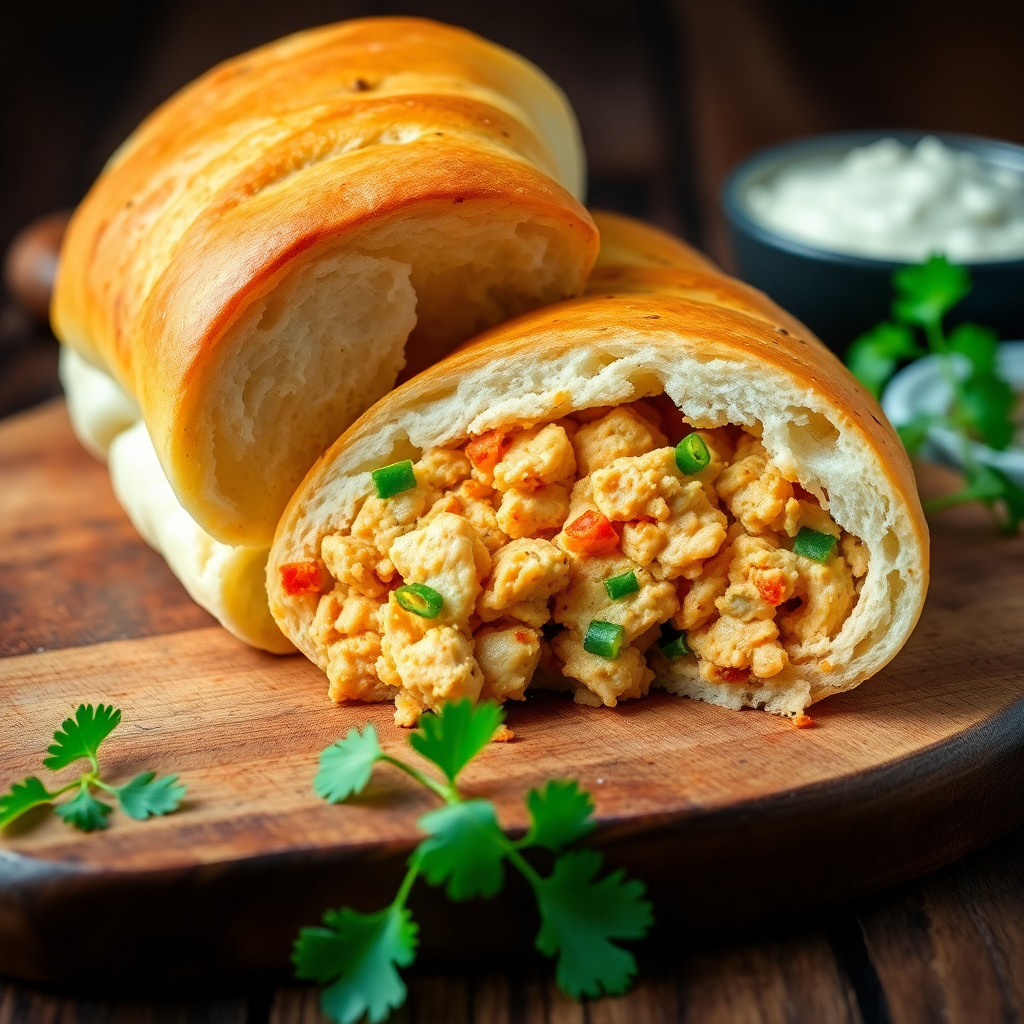 Indian Spiced Chicken Bread Roll