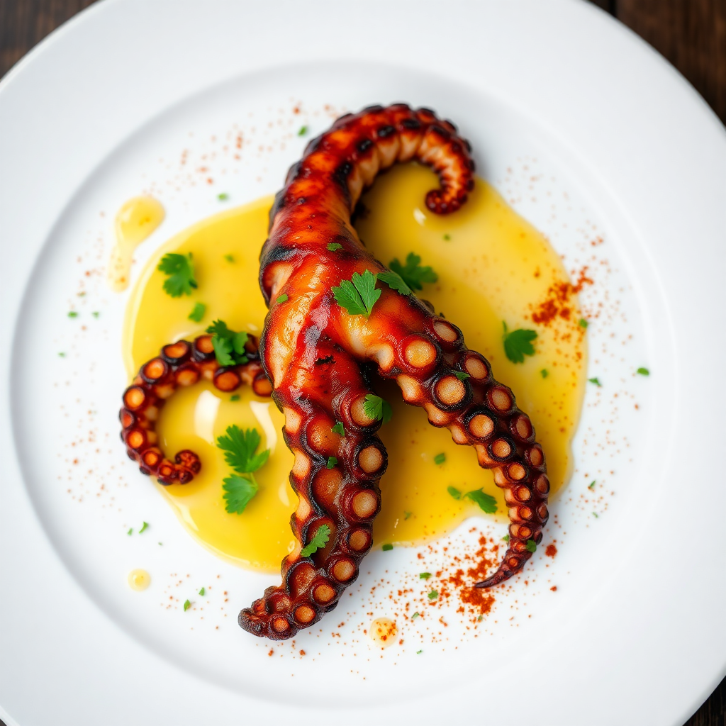 Grilled Octopus with Lemon Garlic Sauce