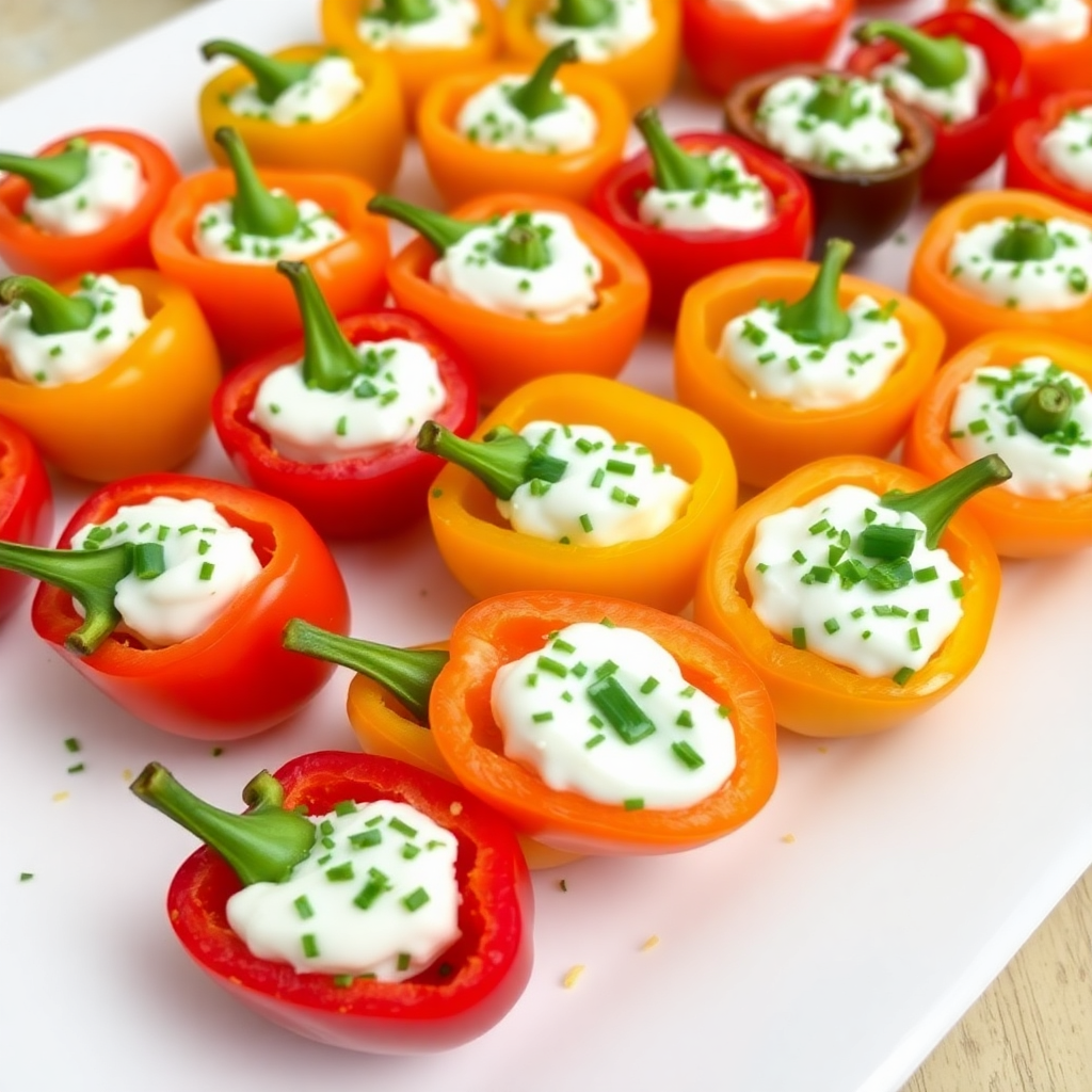 Stuffed Mini Bell Peppers with Herbed Cream Cheese
