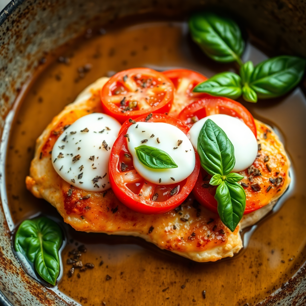 Cheesy Tomato Chicken Skillet