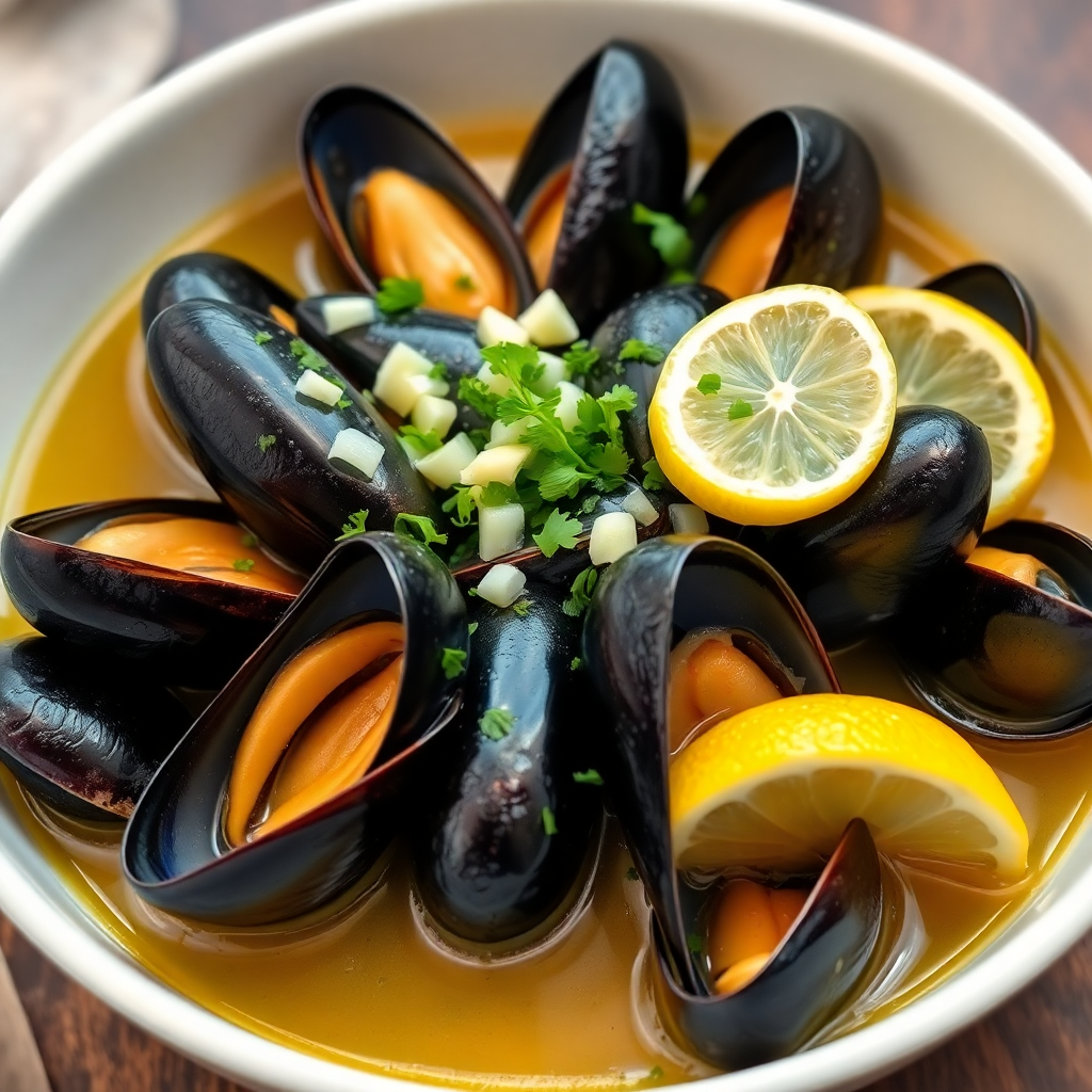 Garlic White Wine Mussels