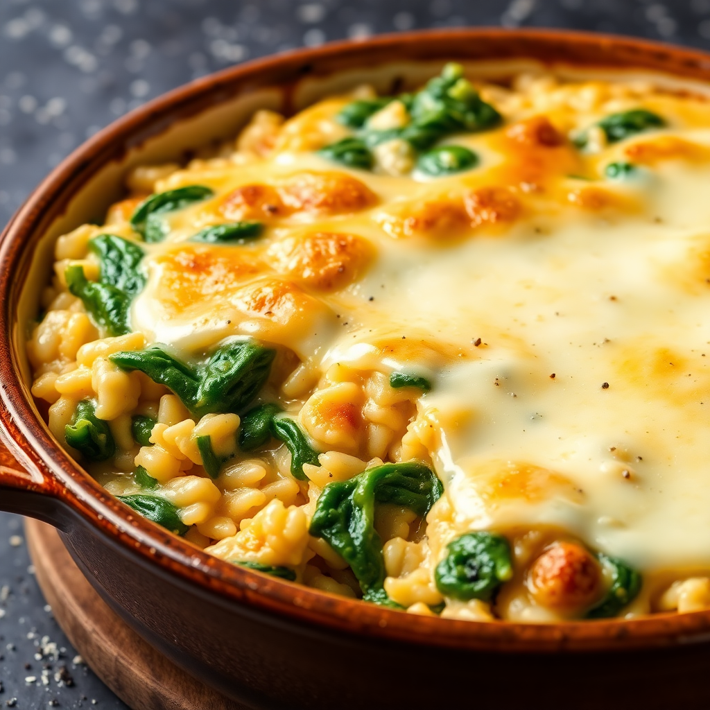 Baked Spinach and Tofu Brown Rice Casserole