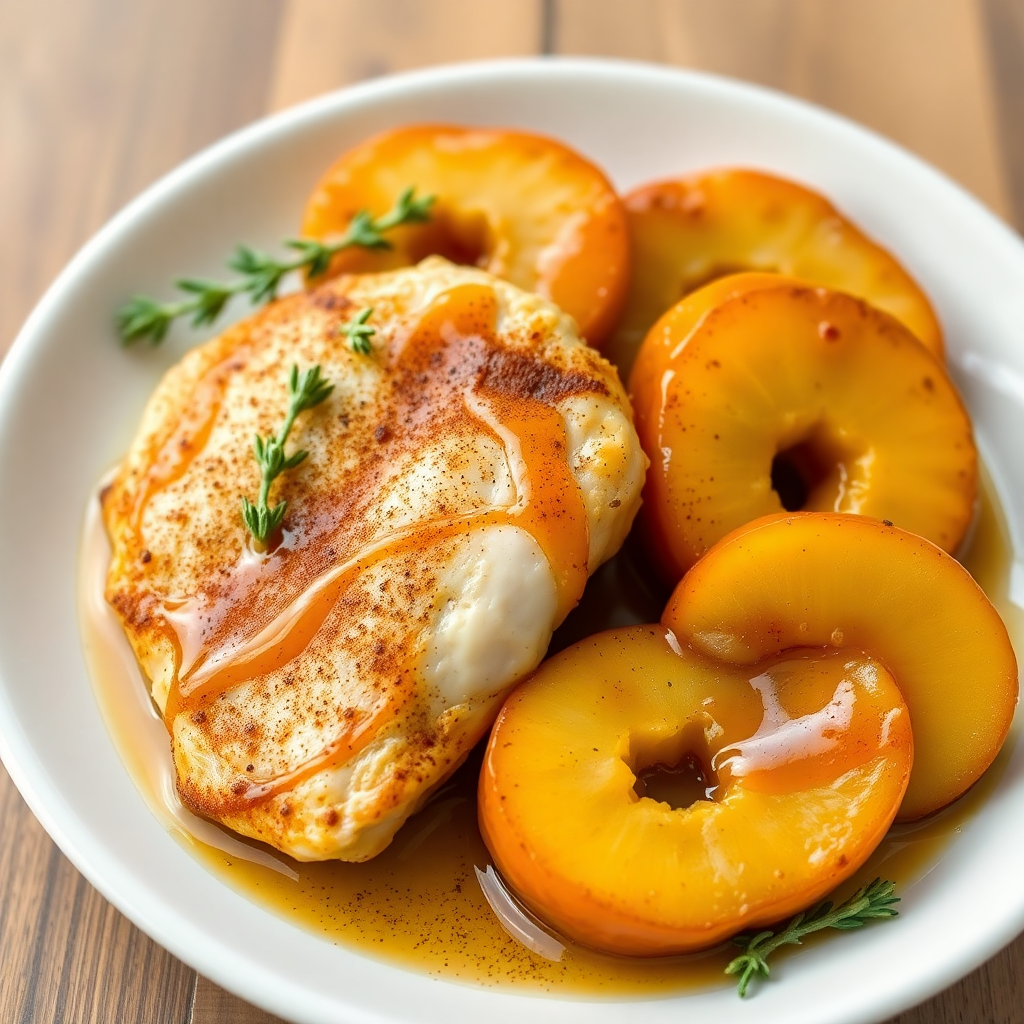 Apple and Chicken Skillet with Cinnamon Glaze
