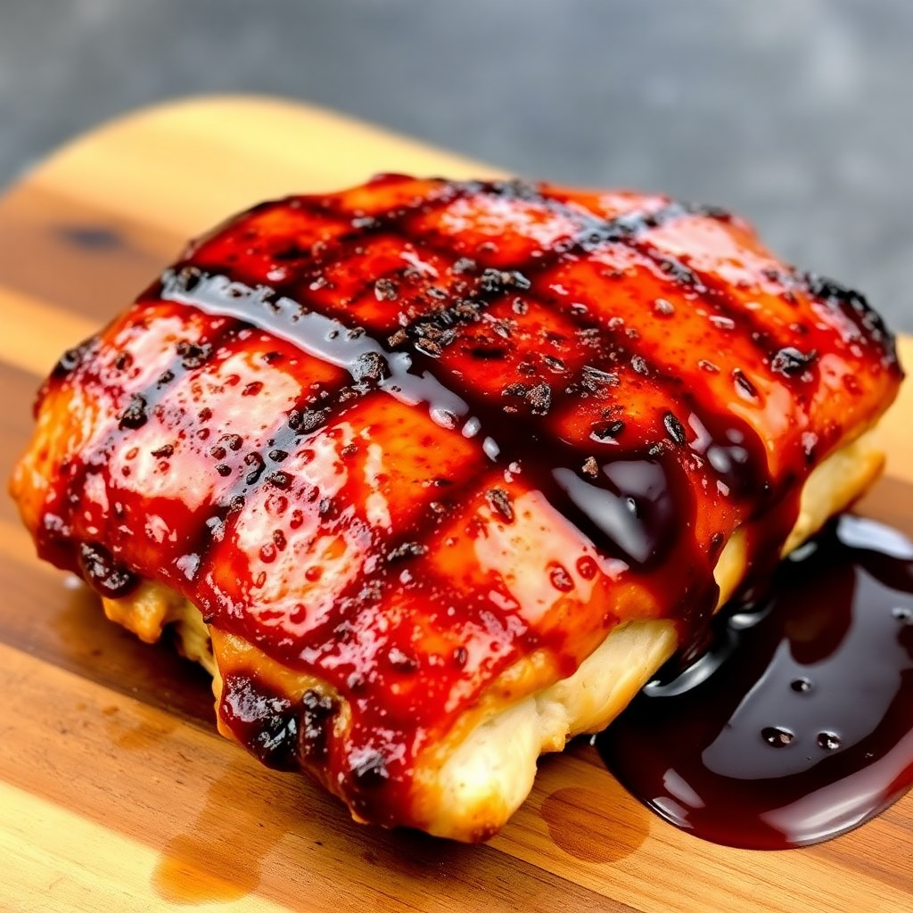 Smoky Whiskey BBQ Glazed Chicken