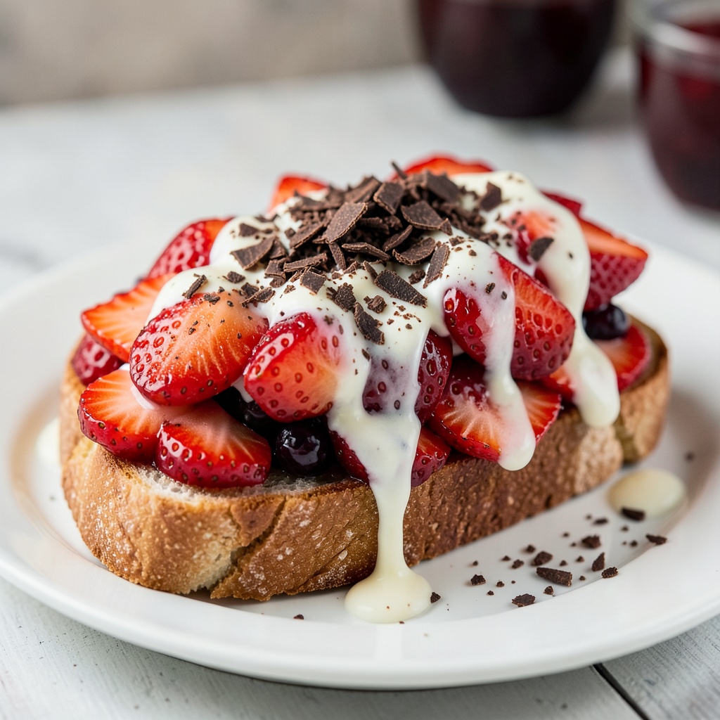 Strawberry & Mulberry Creamy Chocolate Toast