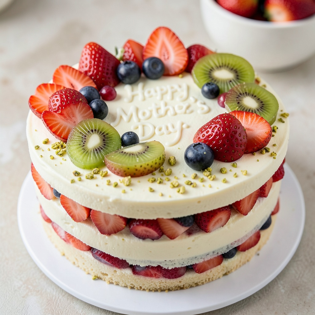 Luxurious Mother's Day Fruit and Pistachio Cake